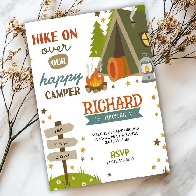 Children's Birthday Invitation with camping vibes (Créateur téléchargé)
