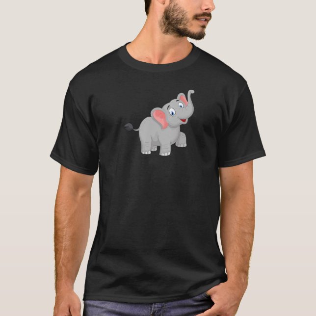 Children's summer T-shirt with a funny elephant fo (Devant)
