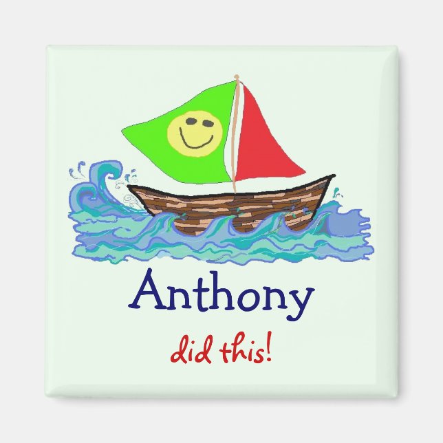Child's Artwork Personalized Magnet (Devant)