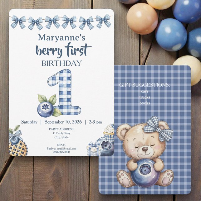 Child's Blueberry Berry First Birthday Invitation (Créateur téléchargé)