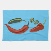 Chiles épicés jalapeno serviette de cuisine