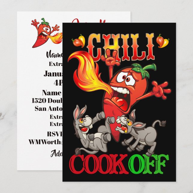 Chili Cook Off Invitation (Devant / Derrière)