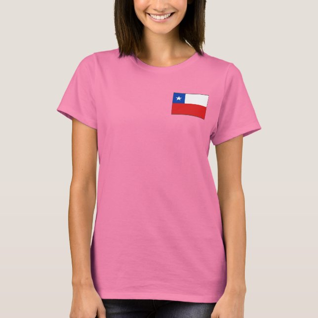 Chili Drapeau et carte t-shirt (Devant)