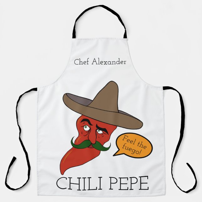 Chili Pepe Personnaliser le long tablier (Recto)
