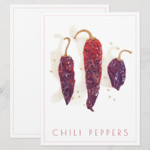 CHILI PEPPERS 6,5x8,75 Carte plate + texte