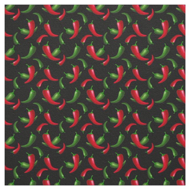 Chili poivron motif cuisine coton twill tissu (Échantillon)
