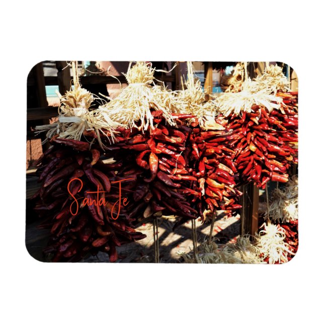 Chili Ristras Père Noël Fe New Mexico Magnet (Horizontal)