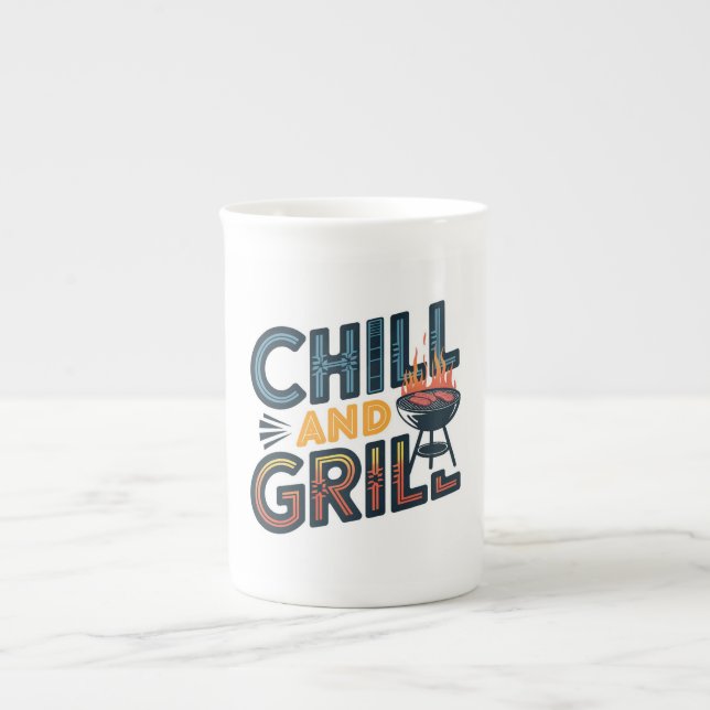 Chill and Grill Mug - Parfait pour les amateurs de (Devant)