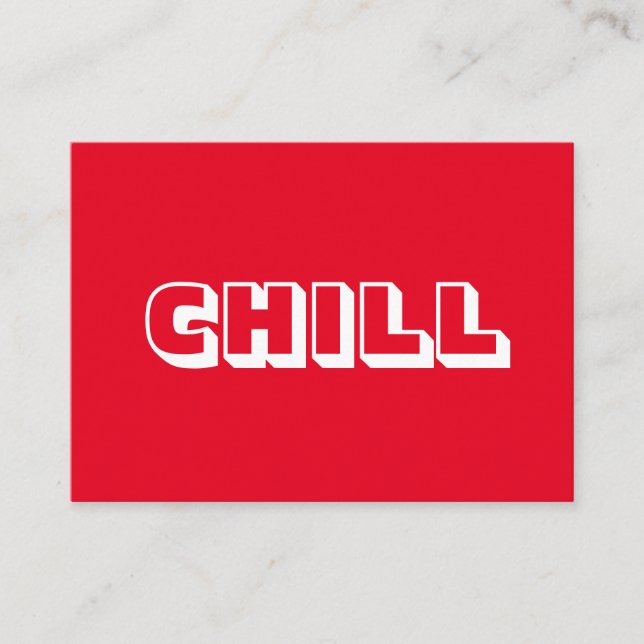 Chill, carte rouge moderne et audacieuse (Devant)
