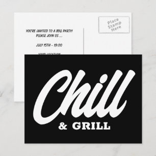 Chill & Grill BBQ invitation cartes postales