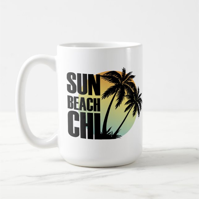 Chill, plage et chill Palm Tree Mug (Gauche)