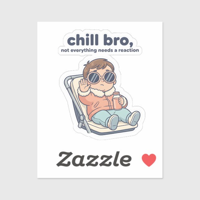 Chill Sis Funny Baby Sticker – Low Battery Mode (Feuille)