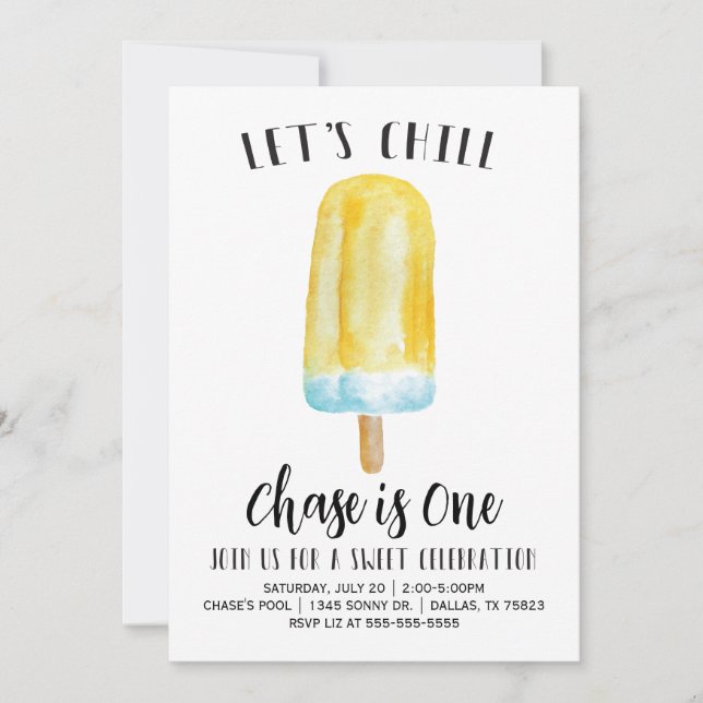 Chill Summer Popsicle Anniversaire Invitation (Devant)