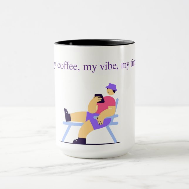 Chill Vibes Only Coffee Mug - Funny Relaxing Chara (Centre)