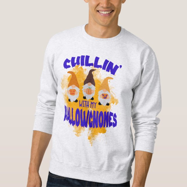 Chillin avec Gnomes Halloween Chemise Sweat - shir (Devant)