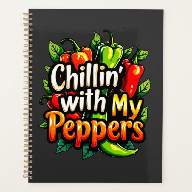 Chillin' avec mes poivrons - Graphisme chili color (Devant)