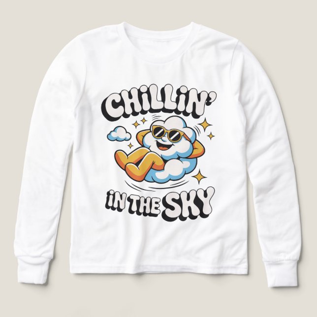 Chillin' in the Sky Retro Cloud Design pour l'été (Motif recto)