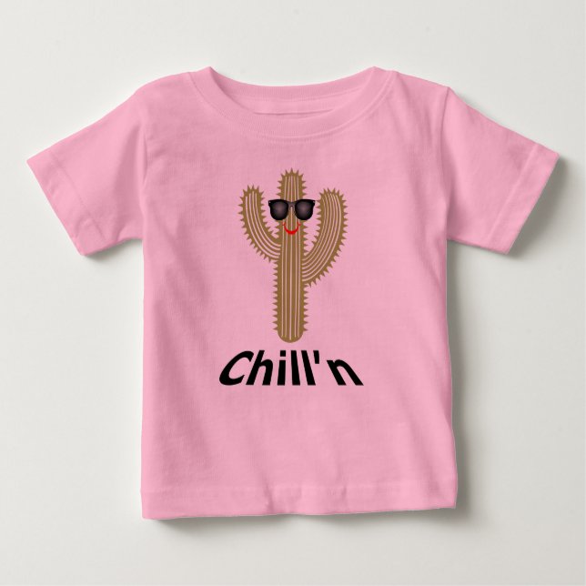 Chill'n Cactus Design - Baby Fine Jersey T-Shirt (Devant)