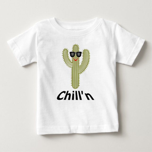 Chill'n Cactus Design - Baby Fine Jersey T-Shirt (Devant)