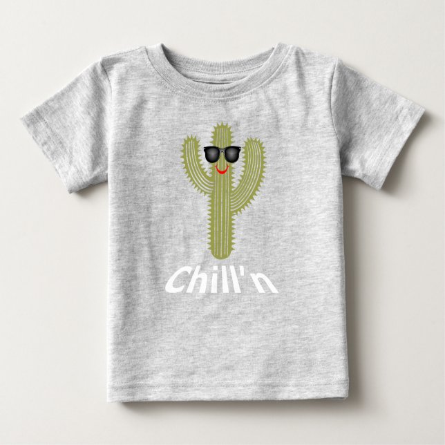 Chill'n Cactus Design - Baby Fine Jersey T-Shirt (Devant)