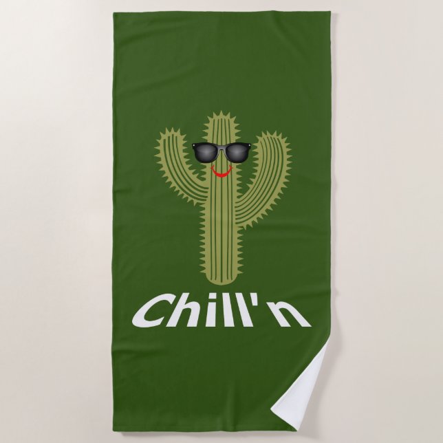 Chill'n Cactus Design - Serviette de plage (Devant)