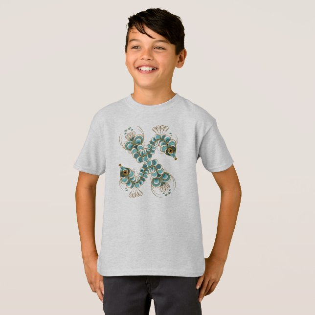 Chimera - Peacock Seahorse Kids T-shirt (Devant entier)