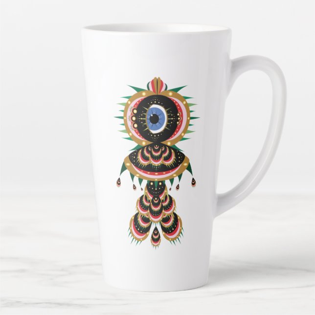 Chimera - Poisson Oiseau Latte Mug (Droite)