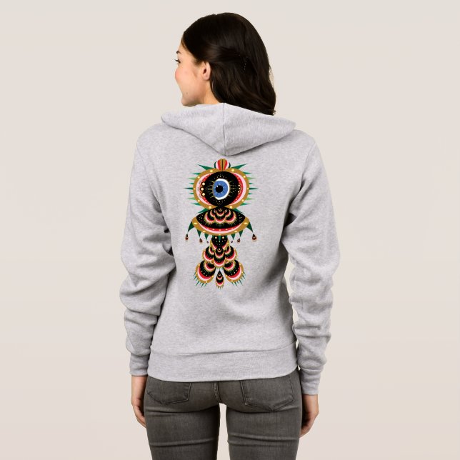 Chimera - Sweat - shirt à capuche Zip Oiseau Poiss (Dos entier)