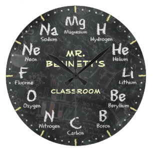 Chimie Science Chalkboard Horloge personnalisée