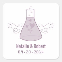 Chimie sucrée violet Stickers de mariage