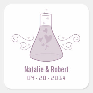 Chimie sucrée violet Stickers de mariage