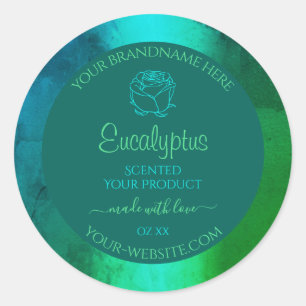Chimmersif Turquoise Motif vert produit Étiquettes