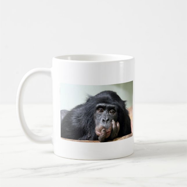Chimpanzé chimpanzé singe tasse face (Gauche)