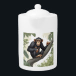 Chimpanzé mignon sur la branche accueille<br><div class="desc">Digital Computer Animal Art - College Pop Art - Wild Animal Computer Images</div>