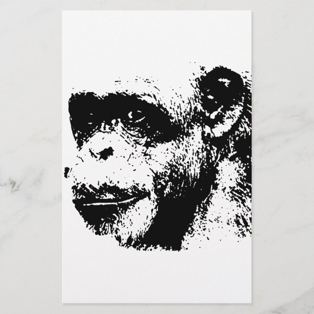 Chimpanzé noir et blanc (Devant)