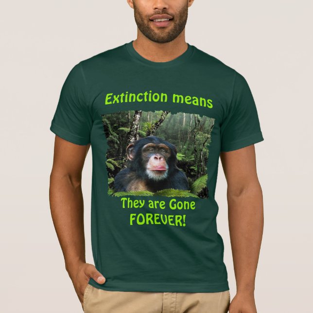 Chimpanzé & Rainforest Art EXTINCTION T-shirt (Devant)