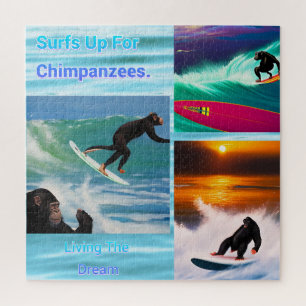 Chimpanzés faisant du surf, puzzle