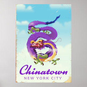 Chinatown affiche vintage de la ville de New York