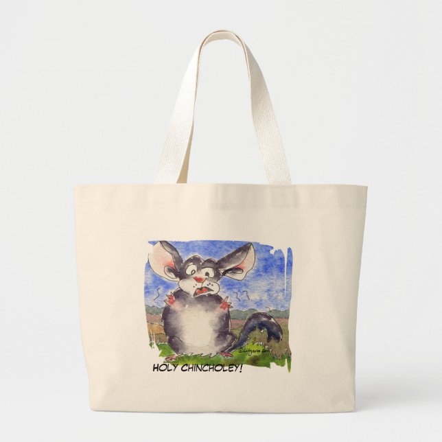 Chinchilla Cartoon Sac fourre-tout amusant (Devant)