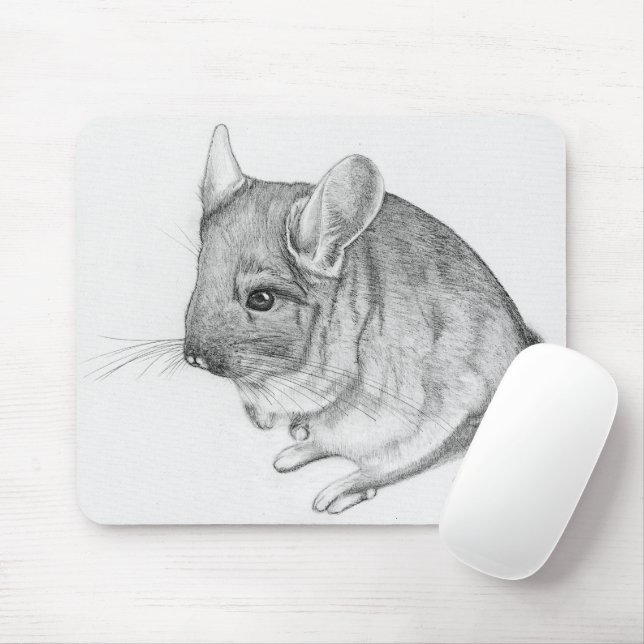 Chinchilla sur tapis de souris (Avec souris)