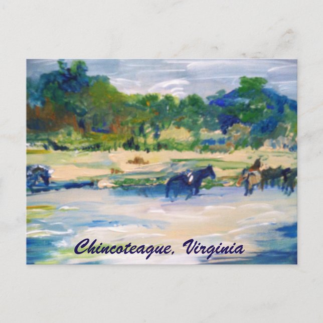Chincoteague Island Carte postale de peinture de c (Devant)