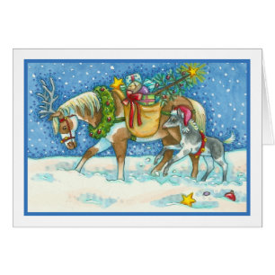 CHINCOTEAGUE PONIES CHRISTMAS GREETING CARD Blank