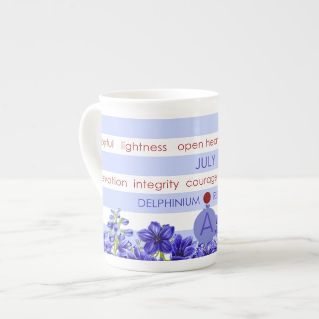 Chine de la fleur de naissance et de Gem Strig Mug (Devant gauche)