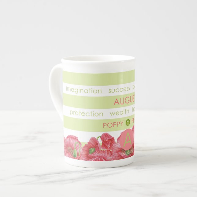 Chine de la fleur de naissance et de Gem Strig Mug (Devant gauche)