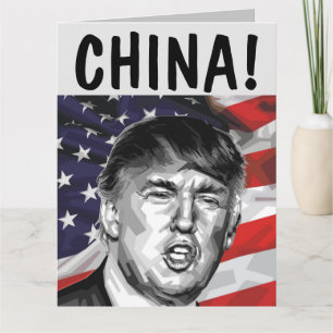 CHINE ! DONALD TRUMP GRANDE CARTE D'ANNIVERSAIRE