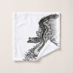 Chine Dragon, noir et blanc Design en Tattoostyl