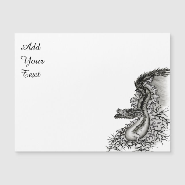 Chine Dragon, noir et blanc Design en Tattoostyl (Devant)