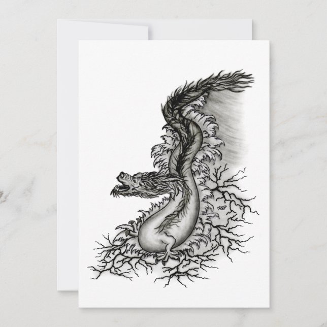 Chine Dragon, noir et blanc Design en Tattoostyl (Devant)