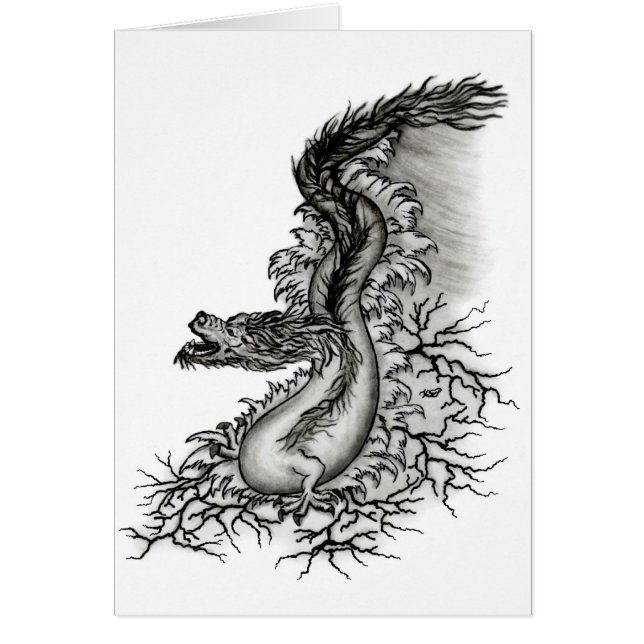 Chine Dragon, noir et blanc Design en Tattoostyl (Devant)