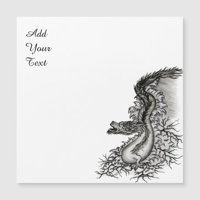 Chine Dragon, noir et blanc Design en Tattoostyl (Devant)